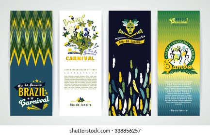 Vertical banners set with Brazil Carnival Backgrounds. Elements for design