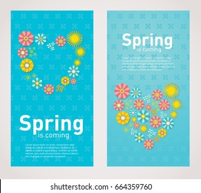 Vertical banners with Spring design. Fresh template design for posters, flayers, brochures or vouchers.