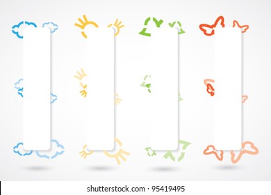 Vertical banners with spring icons