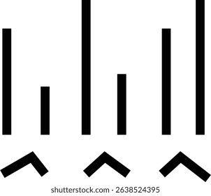Vertical Bar Graph Icon. Bar graph icon showing data visualization with vertical columns.