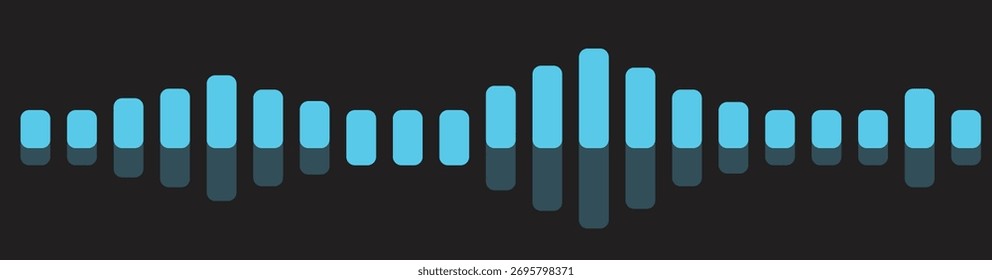 Vertikale Balkenwellenform - Blue Audio Signal Graphic.eps