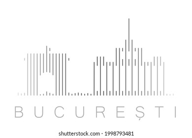 Vertical Bars Bucharest Landmark Skyline