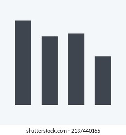 Vertical Bars Icon in trendy glyph style isolated on soft blue background