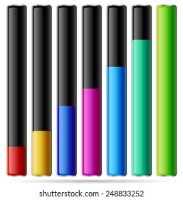 Vertical bars, level process indicators
