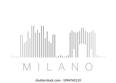 Vertical Bars Milan Landmark Skyline