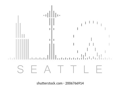 Vertical Bars Seattle Landmark Skyline