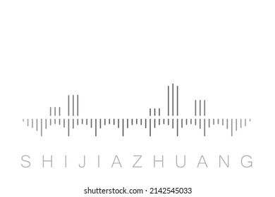 Vertical Bars Shijiazhuang Landmark Skyline