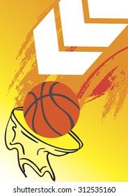Vertical basketball banner with white arrow