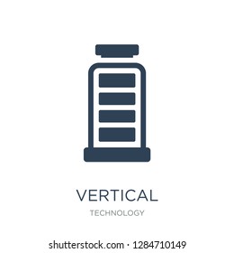 vertical battery with three bars icon vector on white background, vertical battery with three bars trendy filled icons from Technology collection, vertical battery with three bars vector illustration