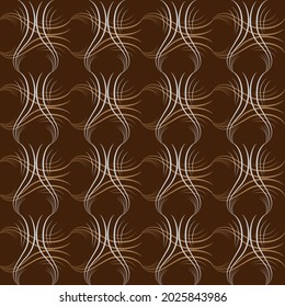 Vertical beige wavy line on brown seamless pattern. Fashion graphic background design. Modern stylish abstract texture. Design colorful template for prints, textiles, wallpaper. Vector illustration