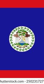 Vertical Belize Flag, Vertical Flag of Belize