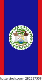 Vertical Belize Flag Banner Vector Design Belizean Hanging Flag Clip