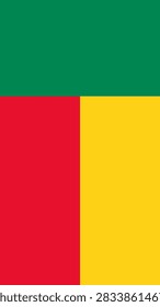 Vertical Benin Flag Banner Vector Design Beninese Hanging Flag Clip