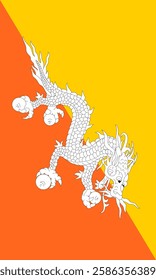 Vertical Bhutan Flag Vector Images
