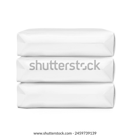 Vertical big heavy bag mockups for chemical products. High realistic. Vector illustration isolated on white background. Ready for use in presentation, promo, advertising and more. EPS10.