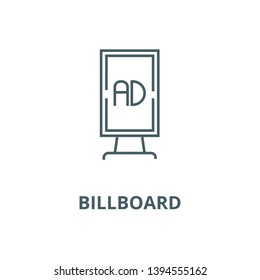 Vertical billboard advertising vector line icon, linear concept, outline sign, symbol