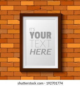  Vertical billboard on old brick wall vector illustration