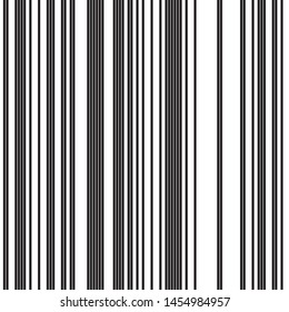 Vertical black bands. Vector seamless texture. Modern stylish texture. Repeated geometric pattern with parallel bands.