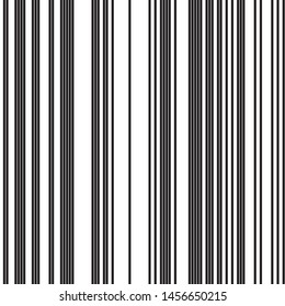 Vertical black bands. Vector seamless texture. Modern stylish texture. Repeated geometric pattern with parallel bands.