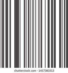 Vertical black bands. Vector seamless texture. Modern stylish texture. Repeated geometric pattern with parallel bands.
