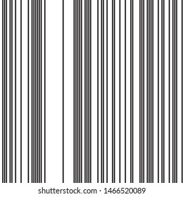 Vertical black bands. Vector seamless texture. Modern stylish texture. Repeated geometric pattern with parallel bands.