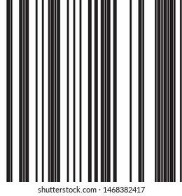 Vertical black bands. Vector seamless texture. Modern stylish texture. Repeated geometric pattern with parallel bands.