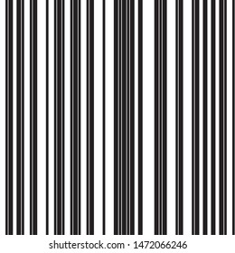 Vertical black bands. Vector seamless texture. Modern stylish texture. Repeated geometric pattern with parallel bands.