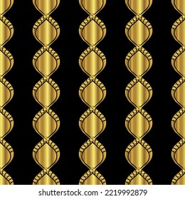 Vertical Black Gold Elegant Art Deco Pattern Design
