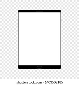 Vertical black pad concept with empty screen for presentation, print and web. Vector quality illustration.