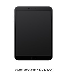 Vertical black pad concept with empty screen for presentation, print and web. Vector quality illustration.