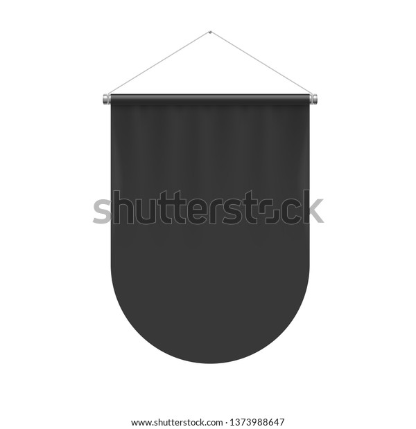 Vertical Black Pennant Flag Award Banner Stock Vector (Royalty Free