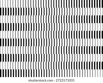 Vertikaler schwarzer, gestreifter Halbtonabstufungshintergrund. Farbverlauf-Textur der Überblendungslinie. Parallele Linien bg für Overlay, Druck, Cover, Grafikdesign. Hintergrund für sich wiederholende Muster. Vektorgrafik