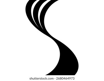 Padrão ondulado preto vertical em fundo branco. Onda preta com listras. Vetor de fundo abstrato. Elemento de design esportivo. Linhas onduladas. Divisor