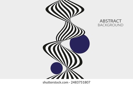 Vertical black and white stripes on a white background, a twisted ribbon of black and white stripes.