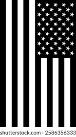 Vertical Black and White United States Flag Vector Images