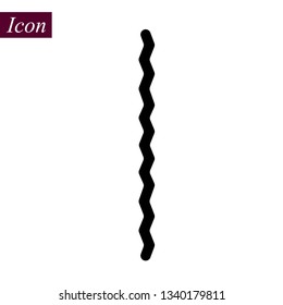 Vertical Black Zigzag icon on white background. vector illustration. eps 10