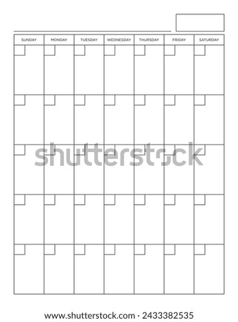 Vertical Blank Calendar Template. Fits Letter Size 8.5