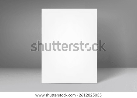 Vertical blank frame with shaow. 3d vector mockup