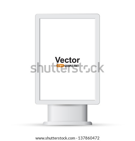 Vertical blank lightbox, vector illustration