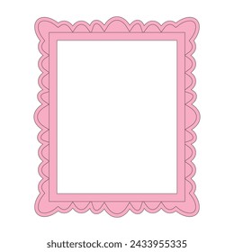 Tablero de lona blanco en blanco vertical con una plantilla de marco rosa