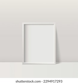 Marco de foto blanco vertical. Plantilla de marco de imagen.