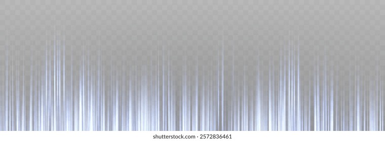 Vertical blue horizontal lines. Speed rays, velocity light neon flow, motion effect, colorful light trails, stripes, laser beams. Abstract background, vector illustration.