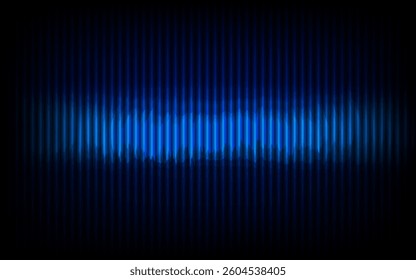 Vertical blue light streaks pulse with an abstract pattern on a dark, graduation background for a digital effect.