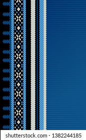 Vertical Blue Theme Sadu Weaving Middle Eastern Traditional Rug Texture