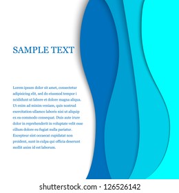 Vertical blue waves with text