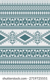 Vertical Blue and White Geometric Abstract Tribal ethnic pattern embroidery style. Traditional Design for background, carpet, wallpaper, clothing, wrapping, Batik, fabric, sarong. Vector illustration