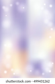 Vertical bokeh gradient winter purple background with snow border vector format