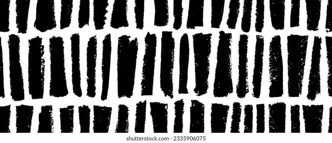 Vertical bold brush strokes seamless pattern. Abstract geometric decorative background. Freehand rough hand drawn texture, vertical vector thick stripes in a row. Contemporary seamless pattern.