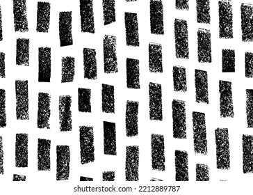 Líneas verticales de carbón vegetal sin fisuras. Trazos dibujados a mano con textura granulada. Pintura negra con pinceladas secas. Resumen de fondo geométrico monocromo vectorial. Ornamento por motivos de lluvia.