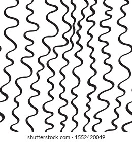 vertical bold curves. hand drawn vector lines. seamless pattern